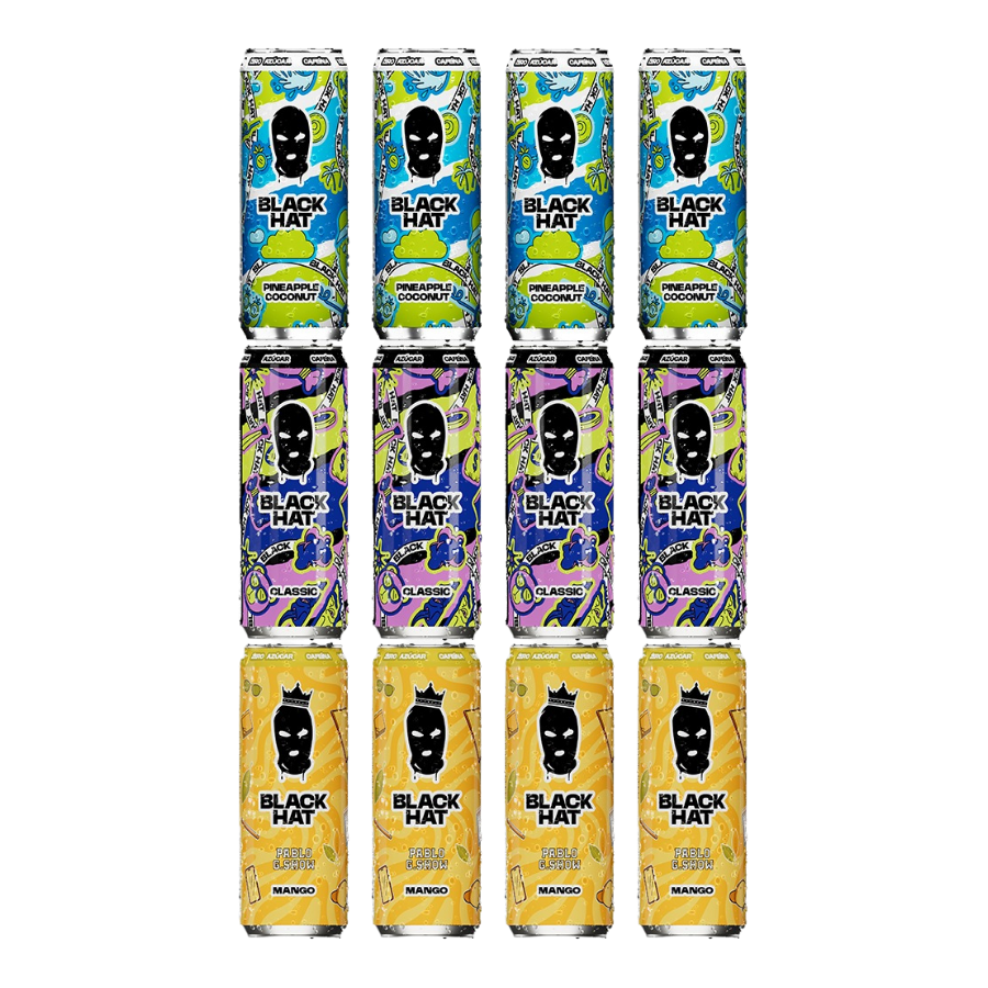 Black Hat Drink | Pack 12 latas Mix (incluye gorra gratis)